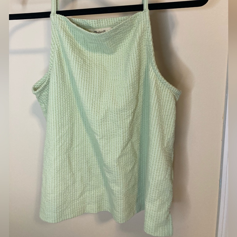 Madewell seersucker square neck tank top size M